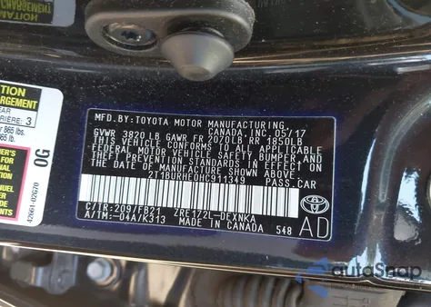 2017 Toyota Corolla Le from USA, damaged, VIN 2T1BURHE0HC911349